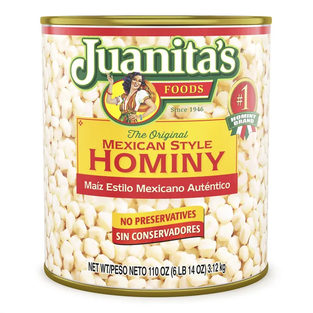 Juanita's Mexican-Style Hominy, 110 oz