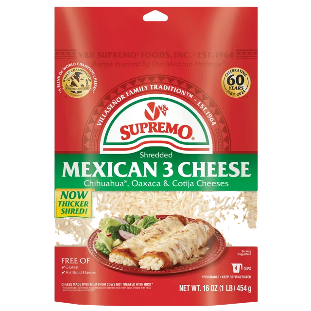 Supremo Mexican 3-Cheese Blend, 16 oz